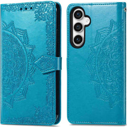 imoshion Hoesje Geschikt voor Samsung Galaxy S23 FE Hoesje Met Pasjeshouder - imoshion Mandala Bookcase - Turquoise