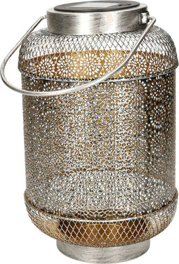 Anna's collection Solar lantaarn - zilver - metaal - 16 x 26 cm