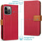 iMoshion Hoesje Geschikt voor iPhone 13 Pro Hoesje Met Pasjeshouder - iMoshion Luxe Canvas Bookcase - Rood