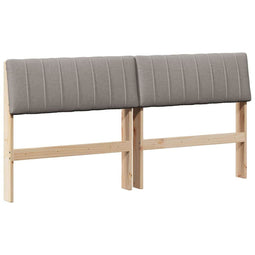 Gestoffeerd hoofdbord Taupe 150 cm Massief grenenhout