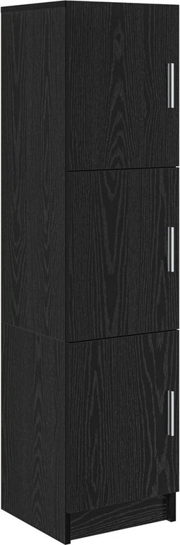 vidaXL - Zwart - Eiken - Sideboard - Zwart - Eiken - MDF - en - Houtfineer - Middelgroot
