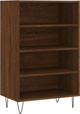 vidaXL - Hoge - kast - 57x35x90 - cm - bewerkt - hout - bruin - eikenkleur