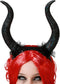 Halloween/horror verkleed diadeem/tiara - grote duivel hoorns - kunststof - dames/meisjes