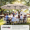 tectake® Dubbele parasol Silia - Rechthoekige tuinparasol 460 x 270 cm - UV-bescherming 50+ - Beige