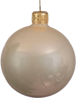 4 Glazen kerstballen glans 10 cm parel