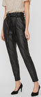 VERO MODA VMEVA MR LOOSE PAPERBAG COATED P GA NOOS Dames Broek - Maat M X L32 - High Waist - Strikdetail
