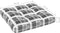 vidaXL - Palletkussen - 58x58x10 - cm - stof - ruitpatroon - grijs