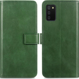 iMoshion Hoesje Geschikt voor Samsung Galaxy A02s Hoesje Met Pasjeshouder - iMoshion Luxe Bookcase - Groen