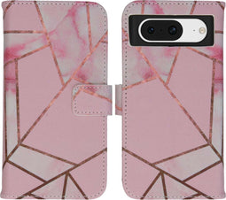 iMoshion Hoesje Geschikt voor Google Pixel 8 Hoesje Met Pasjeshouder - iMoshion Design Softcase Bookcase - Meerkleurig / Pink Graphic