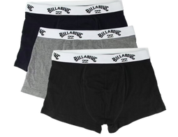 Billabong Boxershorts - 3-pack - 95% katoen 5% elastaan - Grijs-blauw-zwart (3-pack)