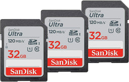 Sandisk Ultra - SDHC-kaart 32GB - UHS-I Class 10 120MB/s (3-pack)