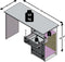 FMD Bureau met 1 lade 123x50x76,5 cm eikenkleurig en wit