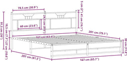 vidaXL - Bedframe - zonder - matras - hout - sonoma - eikenkleurig - 160x200 - cm