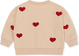 Konges Sløjd Lou Sweatshirt/Trui met hartjes - Shifting Sand
