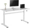 Ergo Office - Zit-sta bureau 140x60cm Handmatig in hoogte verstelbaar bureau max. 117cm | Ergonomische tafel Belastbaar tot 40kg Wit