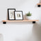 vidaXL - Wandschap - 60x10x2 - cm - onbehandeld - massief - eikenhout