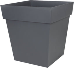 EDA Bloempot Toscane vierkant - kunststof - donkergrijs - L39 x B39 x H39 cm - 38 liter - Bloempotten/plantenpotten