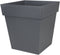 EDA Bloempot Toscane vierkant - kunststof - donkergrijs - L39 x B39 x H39 cm - 38 liter - Bloempotten/plantenpotten