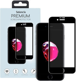 Selencia iPhone SE (2022 / 2020) - Gehard Glas Premium Screenprotector - 9H krasbestendig - Zwart
