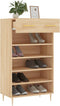 vidaXL - Schoenenkast - 60x35x105 - cm - bewerkt - hout - sonoma - eikenkleurig