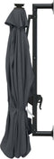 vidaXL - Wandparasol - met - LED's - 300 - cm - antracietkleurig