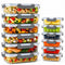 Five Stars® Glazen Vershoudbakjes - Set van 12 - Luchtdicht - 1040 ml & 370 ml (12 stuks)
