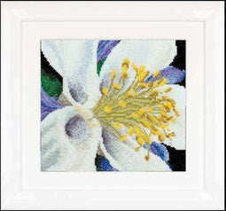 Thea Gouverneur - Borduurpakket met telpatroon - 493A - Voorgesorteerde DMC Garens - Akelei - Aida - 15 cm x 14 cm - DIY Kit