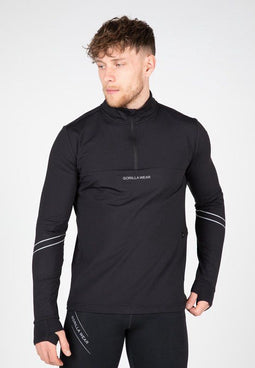 Gorilla Wear Noxen Long Sleeve Shirt - Slim Fit - Reflecterende Details - Zwart - 3XL