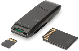 Digitus DA-70310-3 - USB 2.0 Multi-kaartlezer - Ondersteunt microSD microSDHC microSDXC SD SDHC SDXC - Zwart