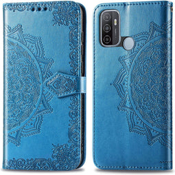 iMoshion Hoesje Geschikt voor Oppo A53s / A53 Hoesje Met Pasjeshouder - iMoshion Mandala Bookcase - Turquoise