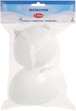Decoratie Sneeuwballen 10cm, 2st.
