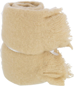 J-Line Plaid franje - polyester - beige - 180 x 130 cm - woonaccessoires