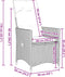 vidaXL - Tuinstoelen - 2 - st - verstelbaar - met - kussens - poly - rattan - grijs