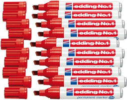 Permanente markeerstift Edding Nº1 Rood 10 Stuks