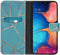 iMoshion Hoesje Geschikt voor Samsung Galaxy A20e Hoesje Met Pasjeshouder - iMoshion Design Softcase Bookcase - Goud / Blauw / Blue Graphic