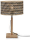 GOOD&MOJO Tafellamp Java - Bamboe/Zwart - Ø32x38cm - Modern