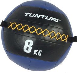 Tunturi Wall Ball - Medicine ball - 8kg - Zacht kunstleer - Blauw