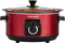 Morphy Richards Slowcooker 3.5 Liter - 460014, 163 W, Draaiknop, Zwart, Rood, Glas
