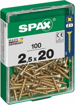 Schroefdoos SPAX Houten schroef Platte kop (2,5 x 20 mm)
