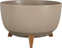 Mica Decorations Doppio - Bloempot op poten - H21 x Ø40 cm - Lichtgewicht - Taupe