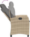 vidaXL - Tuinstoel - verstelbaar - met - kussens - poly - rattan - gemengd - beige