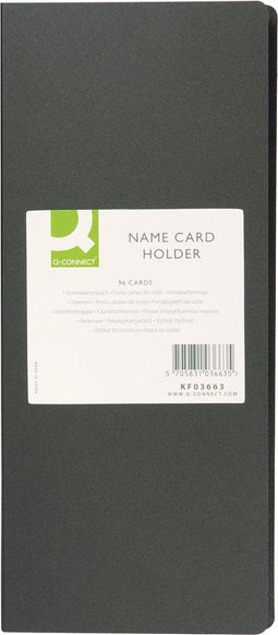 Q-CONNECT visitekaartenmap 11 x 26 cm voor 96 kaarten zwart