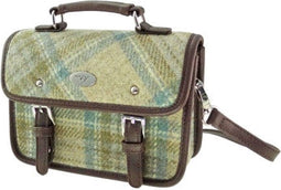 Mini Tas (Bervie) Beige Stewart en zacht Groen - 15x20x7,5 - Harris Tweed - Glen Appin of Scotland