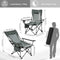 Woltu Set van 2 Opvouwbare Campingstoelen met Verstelbare Rugleuning en Bekerhouder - Grijs