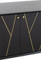J-Line Dressoir kast - 4 laden + 2 deuren - hout & metaal - zwart & goud - woonaccessoires