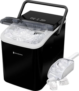 KitchenBrothers - 1.5L - IJsblokjesmachine - 12kg/24 uur - IJsblokjesmaker - Draagbaar - Zelfreinigingsfunctie - Zwart RVS