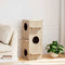 vidaXL - Kattenhuis - 43x43x90 - cm - massief - grenenhout