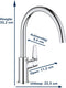 GROHE BauCurve - Keukenkraan - Hoge uitloop 360° draaibereik - Chroom