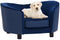 vidaXL - Hondenbank - 69x49x40 - cm - pluche - en - kunstleer - blauw