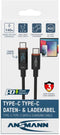 Ansmann 1700-0176 - USB-C Kabel - 1,2 m - 140 W - Antraciet